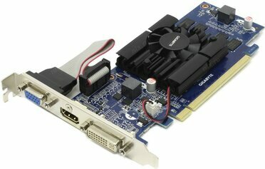 1Gb PCI-E DDR3 GIGABYTE GV-N210D3-1GI RTL  D-Sub+DVI+HDMI GeForce 210