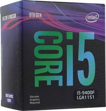 CPU Intel Core i5-9400F  BOX 2.9  GHz6core1.5+9Mb65W8 GTs LGA1151