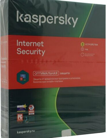 Антивирус Kaspersky Internet Security на 2 ПК BOX на  1  год