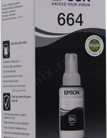 Чернила Epson T6641 Black  для  EPS  Inkjet L100