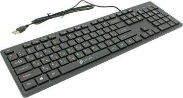 Клавиатура OKLICK Keyboard 520M2U Black USB  104КЛ  +2xUSB  port 1061587