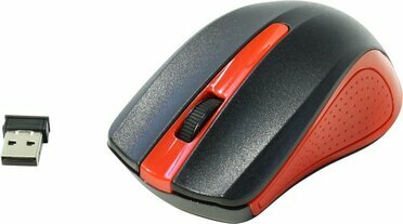 OKLICK Wireless Optical Mouse 485MW Black&ampRed RTL USB  3btn+Roll  997828